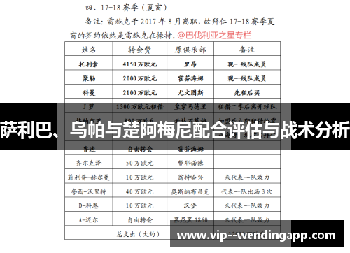 萨利巴、乌帕与楚阿梅尼配合评估与战术分析