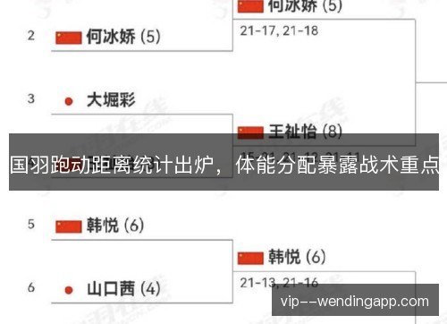 国羽跑动距离统计出炉,体能分配暴露战术重点 国羽跑动距离统计出炉,体能分配暴露战术重点